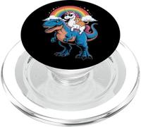 Rainbow Unicorn Cat Riding Dinosaur Space Kitten T-Rex Magic PopSockets PopGrip for MagSafe