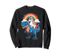 Rainbow Unicorn Cat Riding Dinosaur Space Kitten T-Rex Magic Sweatshirt
