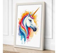 Rainbow Unicorn Dreams Canvas Wall Art Print 18x12 Inch