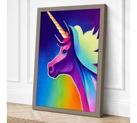 Rainbow Unicorn Dreams Canvas Wall Art Print 24x16 Inch