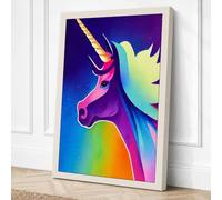 Rainbow Unicorn Dreams Canvas Wall Art Print 36x24 Inch