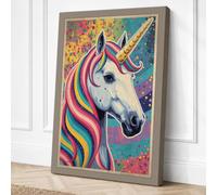 Rainbow Unicorn Dreams Canvas Wall Art Print 36x24 Inch