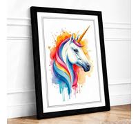 Rainbow Unicorn Dreams Eclectic Framed Wall Art Print A1 (84.1×59.4cm)