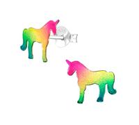 Rainbow Unicorn Earrings - 925 Sterling Silver