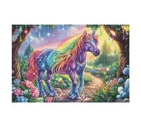 Rainbow Unicorn Flower Forest Wildlife Wild 1000 Piece Jigsaw Puzzle for Adults Long Weekend Project Satisfying Challenge No Duplicate Pieces for Hobbyists 1000 PCS