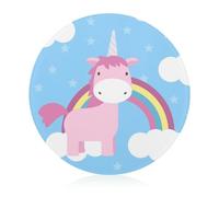 Rainbow Unicorn Glass Cutting Board Scratch Resistant Round Chopping Board for Kitchen 20 cm