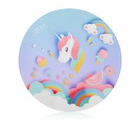 Rainbow Unicorn Glass Cutting Board Scratch Resistant Round Chopping Board for Kitchen 20 cm