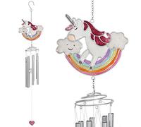 Rainbow Unicorn Glitter Windchime Sun Catcher Home Garden Hanging Mobile Decor