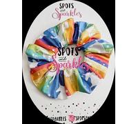 Rainbow unicorn handmade hair scrunchies, large hair scrunchies bright colourful fun gift idea for adults and children. suitable for long thick hair, machine washable hair accessories
