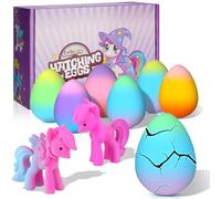 Rainbow Unicorn Hatchable Egg Toy Set (6-Piece Set) for Children Ages 3-8, Perfect for Easter Baskets, Creative Birthday Gifts, and Party Favors