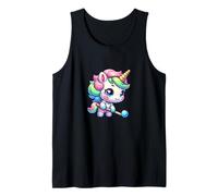 Rainbow Unicorn Hockey Cute Pastel Chibi Magic Tank Top