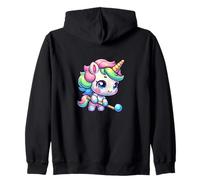 Rainbow Unicorn Hockey Cute Pastel Chibi Magic Zip Hoodie
