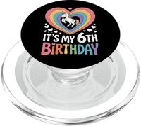 Rainbow Unicorn It's My 6th Birthday Girls Celebration PopSockets PopGrip for MagSafe