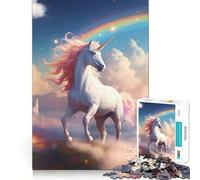 Rainbow Unicorn Jigsaw Puzzle for Adults 1000 Pieces Mind Puzzle Calm Pastime Image Assembly Lovely Present (50x75cm)