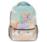 Rainbow Unicorn Kids Backpack: Cartoon Printed Bookbag, Flying Fairytale Theme School Bag, Lightweight Durable Rucksack for Kindergarten Elementary School (print 5)