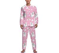 Rainbow Unicorn Men's Pajamas Sets Sleepwear Long Sleeve Top And Pant Two Piece Loungewear