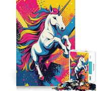 Rainbow Unicorn Pop Art 1000-piece Puzzle for Teenagers Mind Exercise Toy Mind Calm Design Assembly Cherished Gift (50x75cm)