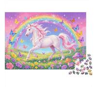 Rainbow Unicorn Puzzle for Adults 1000Pc Recyclable Magical Meadow Senior Puzzles Impossible Hard Difficult Challenging Relieve Senile Dementia Activity 70x50cm/1000pcs