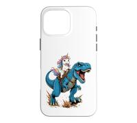 Rainbow Unicorn Riding T Rex Dinosaur Magical Fantasy Case for iPhone 16 Pro Max