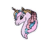 Rainbow Unicorn Sequin Applique Patch Reversible Colour-Changing | Pants and Pillow Decoration, Ab Double-sided Flip Finish, British Style Applique Patch