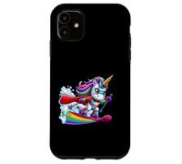 Rainbow Unicorn Ski Hero With Cape And Star Power Case for iPhone 11