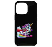 Rainbow Unicorn Ski Hero With Cape And Star Power Case for iPhone 13 Pro
