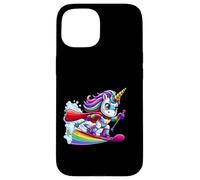 Rainbow Unicorn Ski Hero With Cape And Star Power Case for iPhone 15