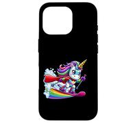Rainbow Unicorn Ski Hero With Cape And Star Power Case for iPhone 16 Pro