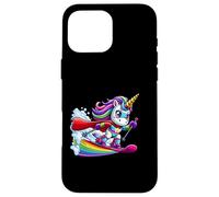 Rainbow Unicorn Ski Hero With Cape And Star Power Case for iPhone 16 Pro Max