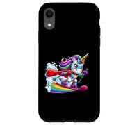 Rainbow Unicorn Ski Hero With Cape And Star Power Case for iPhone XR