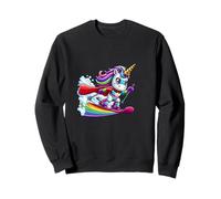 Rainbow Unicorn Ski Hero With Cape And Star Power Sweatshirt