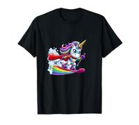 Rainbow Unicorn Ski Hero with Cape and Star Power T-Shirt
