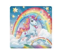 Rainbow Unicorn Star Camera Wrap Cloth, Squares Magic Self-Adhesive Cloth for Lens Camera Anti-Scratch Lens Protector Makeup Wrap Cloth Bag 21.7" x 21.7"
