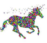 Rainbow Unicorn Star Decals Kids Nursery Bedroom Window Wall Vinyl Sticker a378 (Medium)