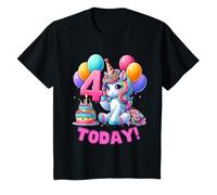 Rainbow Unicorn T for Girls 4th Birthday Party I'm 4 Today T-Shirt