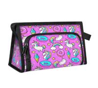 Rainbow Unicorn Travel Toiletry Bag for Women Men Girls Boys Unicorn Donut Multifunctional Makeup Pouch Bag Wash Toiletries Cosmetic Organizer Shower Bag