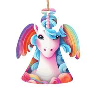 Rainbow Unicorn Wooden Christmas Decorations Printed Wooden Decorations Suitable for Christmas Trees Party Decorations