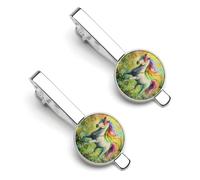 Rainbow Unicorns Butterfly Trendy Tie Clips for Men Silver Tie Bar Pin Jewelry for Wedding Anniversary Birthday
