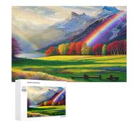Rainbow Valley Serenity Jigsaw Puzzle, 1000 PCS, Indoor Activity for The Home, A Mindful Leisure Activity for Puzzle Lovers, at Home