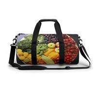 Rainbow Vegetable And Fruit Gym Bag for Men Women, Sturdy Oxford Cloth Travel Bags with Removable Shoulder Strap, Waterproof Duffel Bag for Fitness, Travel, Yoga