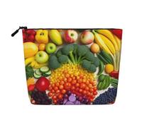 Rainbow Vegetable and Fruit Printed Make up Bag for Women Makeup Bags Zipper Travel Cosmetic Bags Pouch Organizer