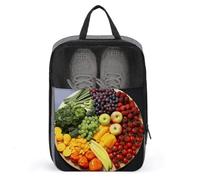 Rainbow Vegetable And Fruit Shoe Bag Waterproof & Breathable Shoe Pouch for Travel, Portable Carry Case for Sports Sneakers, Gym, Vacation