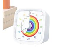 Rainbow Visual Countdown Timer - Colorful Disk Timer With Protective Case, 60-Minute Alarm Clock, Time Management Tool, Productivity Aid For Teachers Students Classroom Study School Office Kitchen