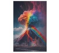 Rainbow Volcano Wooden Jigsaw Puzzles for Adults 1000 Pieces Jigsaw Puzzle For Kids Age 12 Educational Game Toys (78×53cm)