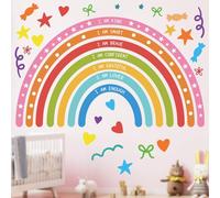 Rainbow Wall Decal, Large Rainbow Wall Sticker Girls Room Wall Decal Stickers Rainbow Room Decal for Girls Kids Bedroom Classroom Nursery Playroom
