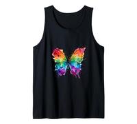 Rainbow Watercolor Butterfly Autism Splash Art Tank Top