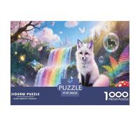 Rainbow Waterfall And Fox Jigsaw Puzzles for Adults Interesting Puzzle Game 1000 Jigsaws Brain Challenge Home Decoration Gifts 38x26cm/1000pcs