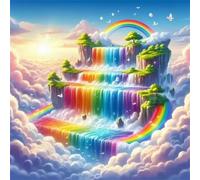 Rainbow Waterfall Cloud 1000 Piece Jigsaw Puzzles for Adults, Colourful, Fun, Challenging and Brainteasing Adults jigsaw puzzles 1000 Pieces, Beautiful Decoration Puzzle