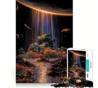 Rainbow Waterfall in Space Jigsaw Puzzles for Adults 1000 Piece Logic Toy Stress Release Precision Cut Festival Gift (38x52cm)