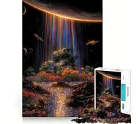 Rainbow Waterfall in Space Jigsaw Puzzles for Adults1000 Pieces Memory Boost Together Fun Image Assembly Art Collectible (50x75cm)